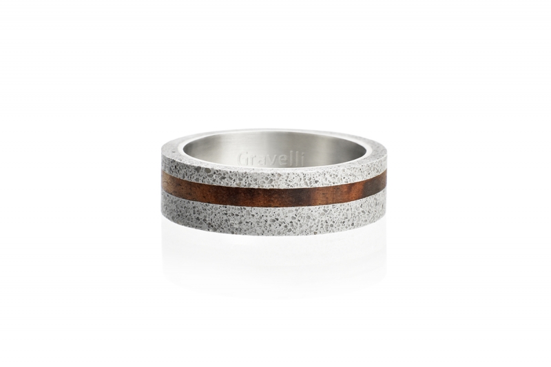 Simple wood concrete ring - Jewellery design