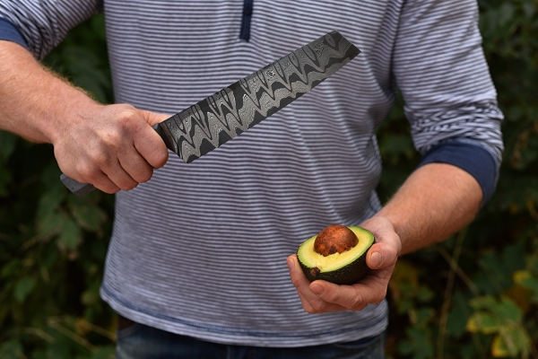 DAMASCUS KNIFE with a concrete handle - product design